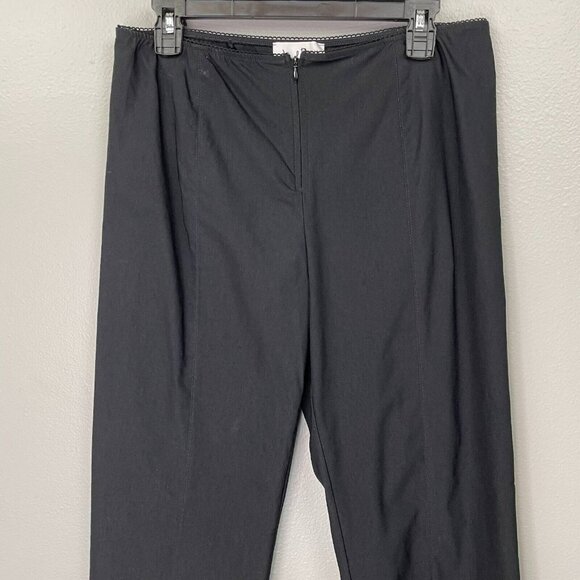 Joseph Ribkoff Pants Womens 12 Cropped Black High Rise Slit Hems Stretch - Picture 3 of 12